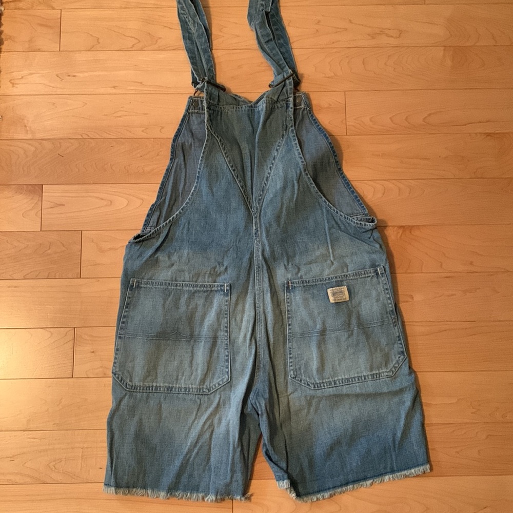 ✨HP✨NWOT Ralph Lauren Denim & Supply Rolled-Cuff Denim Shortall (overall) Size S - Picture 8 of 11